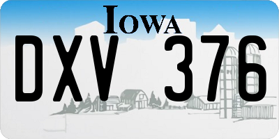 IA license plate DXV376