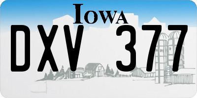 IA license plate DXV377