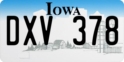 IA license plate DXV378