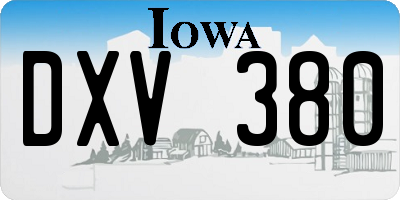 IA license plate DXV380