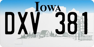 IA license plate DXV381