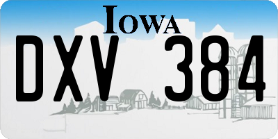 IA license plate DXV384