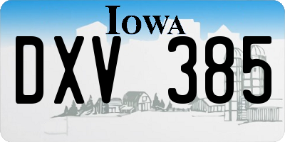 IA license plate DXV385