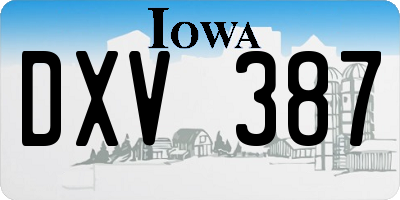 IA license plate DXV387