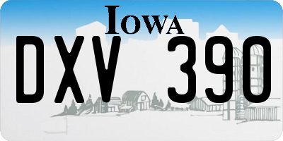 IA license plate DXV390