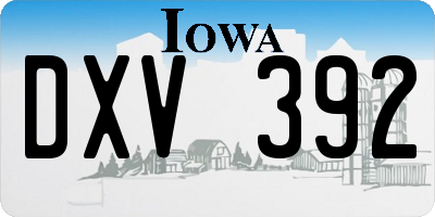 IA license plate DXV392