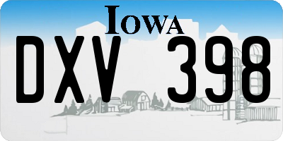 IA license plate DXV398