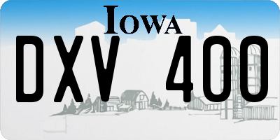 IA license plate DXV400