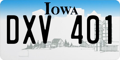 IA license plate DXV401