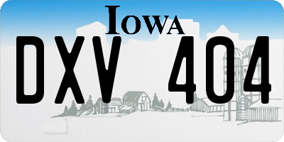 IA license plate DXV404