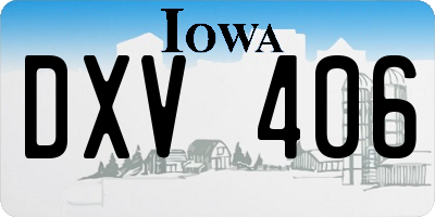 IA license plate DXV406