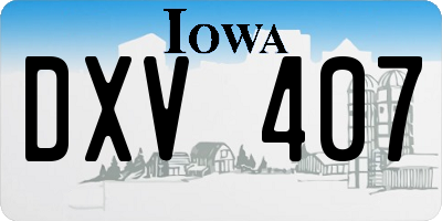 IA license plate DXV407