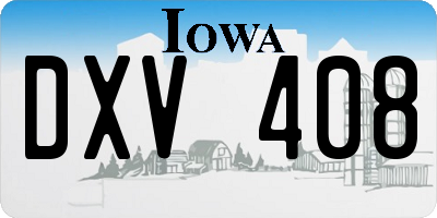 IA license plate DXV408