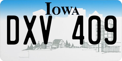 IA license plate DXV409