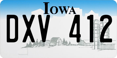 IA license plate DXV412