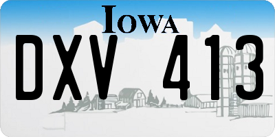 IA license plate DXV413