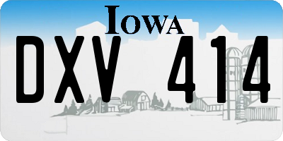 IA license plate DXV414