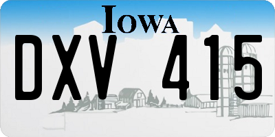 IA license plate DXV415