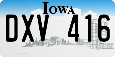 IA license plate DXV416