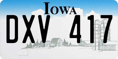 IA license plate DXV417