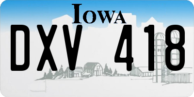 IA license plate DXV418