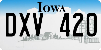 IA license plate DXV420