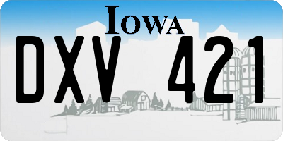 IA license plate DXV421