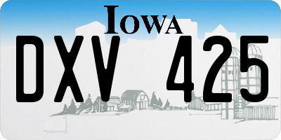 IA license plate DXV425