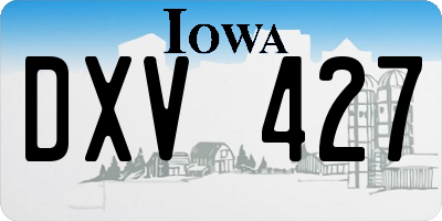 IA license plate DXV427