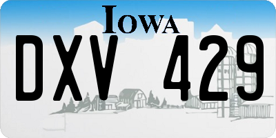 IA license plate DXV429