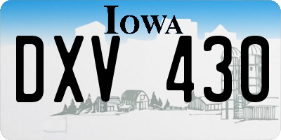 IA license plate DXV430