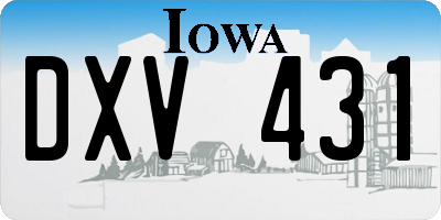 IA license plate DXV431