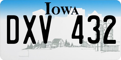 IA license plate DXV432