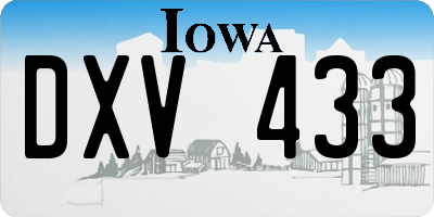 IA license plate DXV433