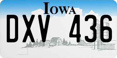 IA license plate DXV436