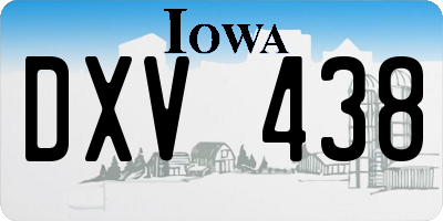 IA license plate DXV438