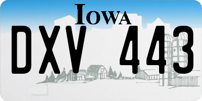 IA license plate DXV443