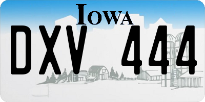 IA license plate DXV444