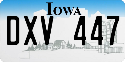 IA license plate DXV447