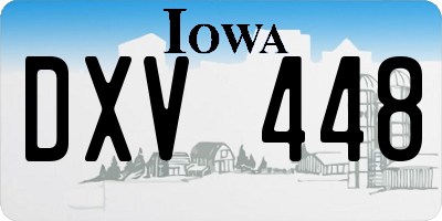 IA license plate DXV448