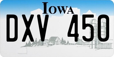 IA license plate DXV450