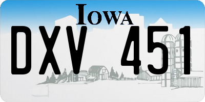 IA license plate DXV451