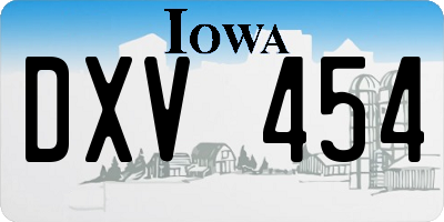 IA license plate DXV454