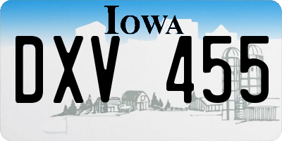 IA license plate DXV455