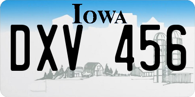 IA license plate DXV456