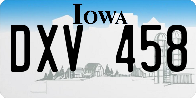 IA license plate DXV458