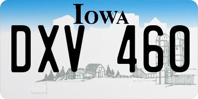 IA license plate DXV460