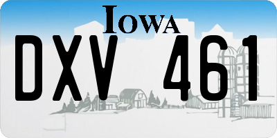 IA license plate DXV461