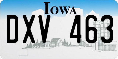 IA license plate DXV463