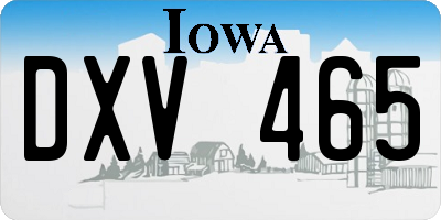 IA license plate DXV465